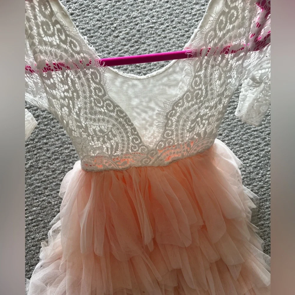 🧚 Backless A-line Lace Back Flower Girl Dress - Picture 6 of 7